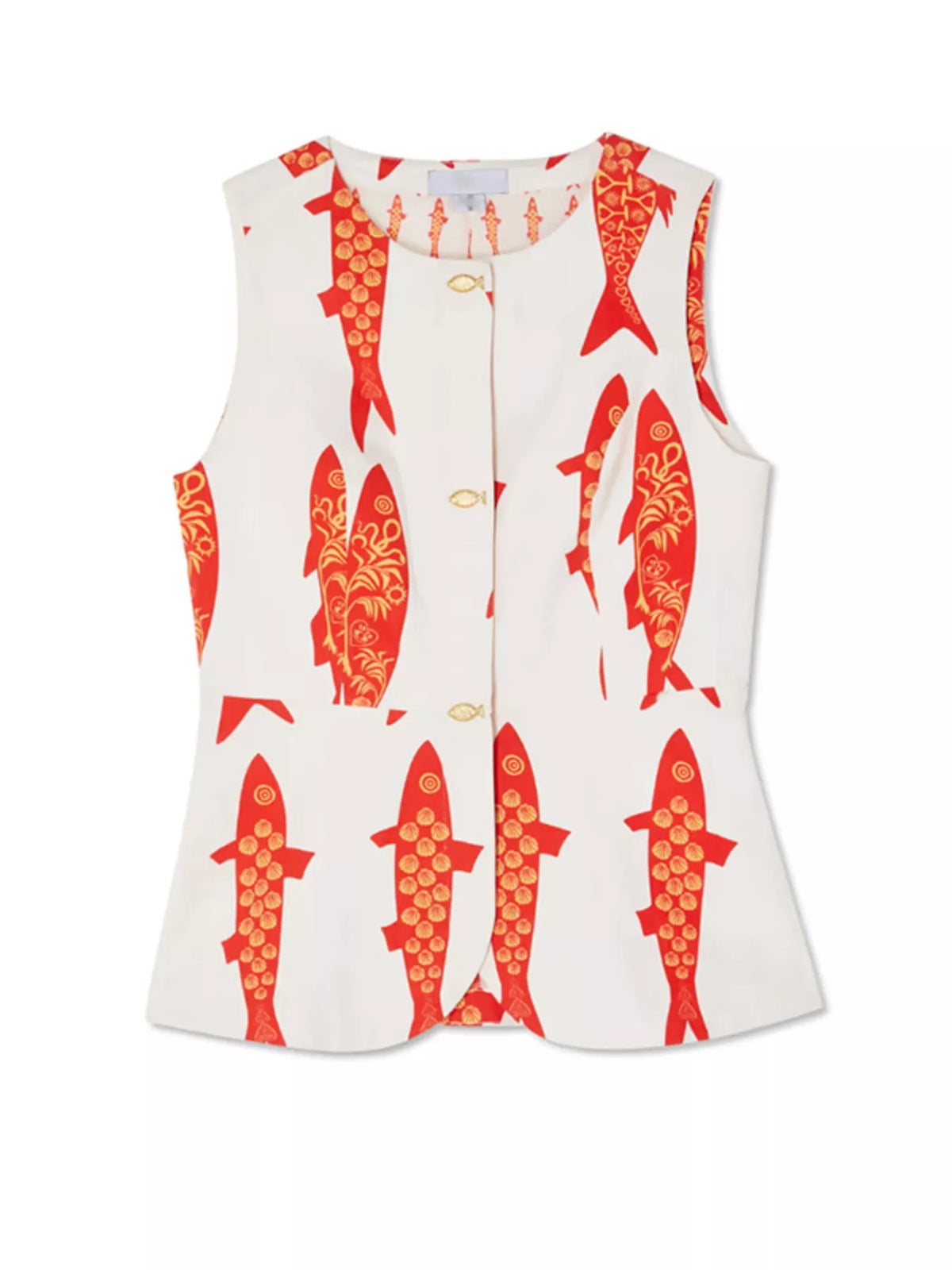 Fish print pants set pattern detail
