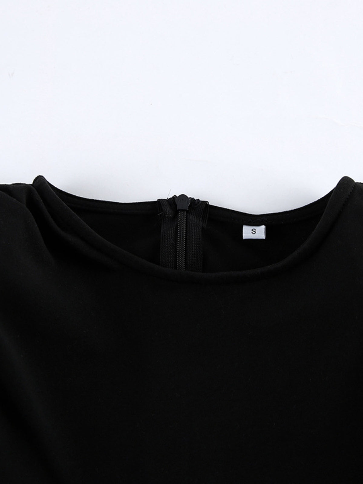 Black slit sleeveless round neck maxi dress hemline detail