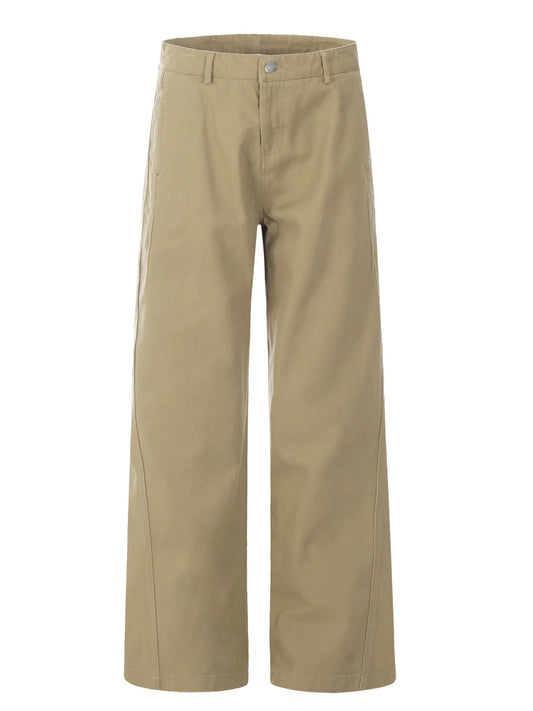 Men's Wide Leg Pants Khaki - Fashorio
