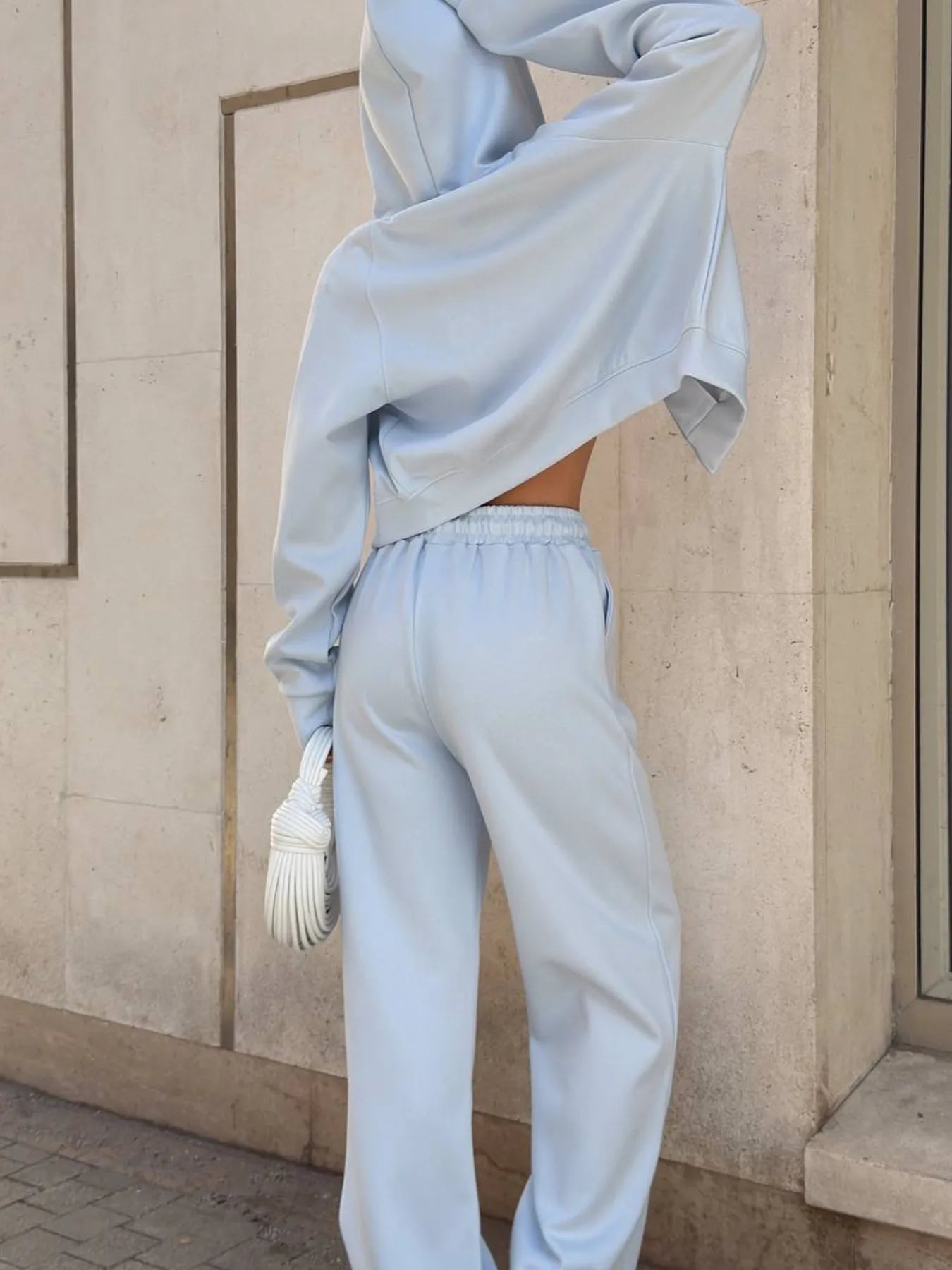 Zip Up Drawstring Hoodie and Pants Set - Fashorio