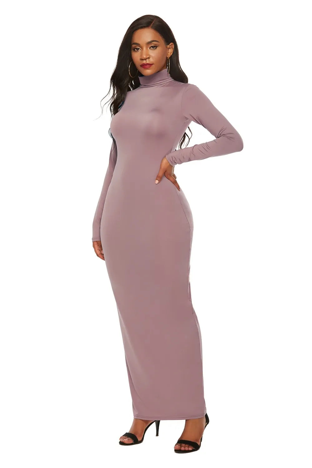 Bodycon maxi dress in gold tone