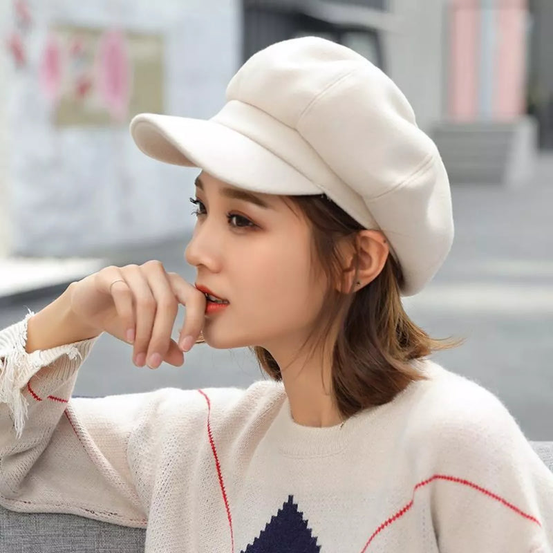 Classic solid color beret shown from the front
