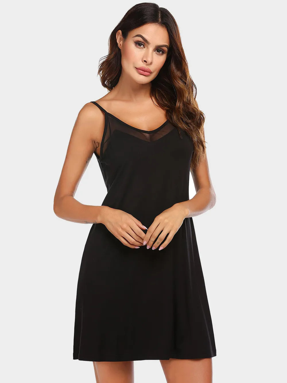 Scoop Neck Spaghetti Strap Lounge Dress - Fashorio