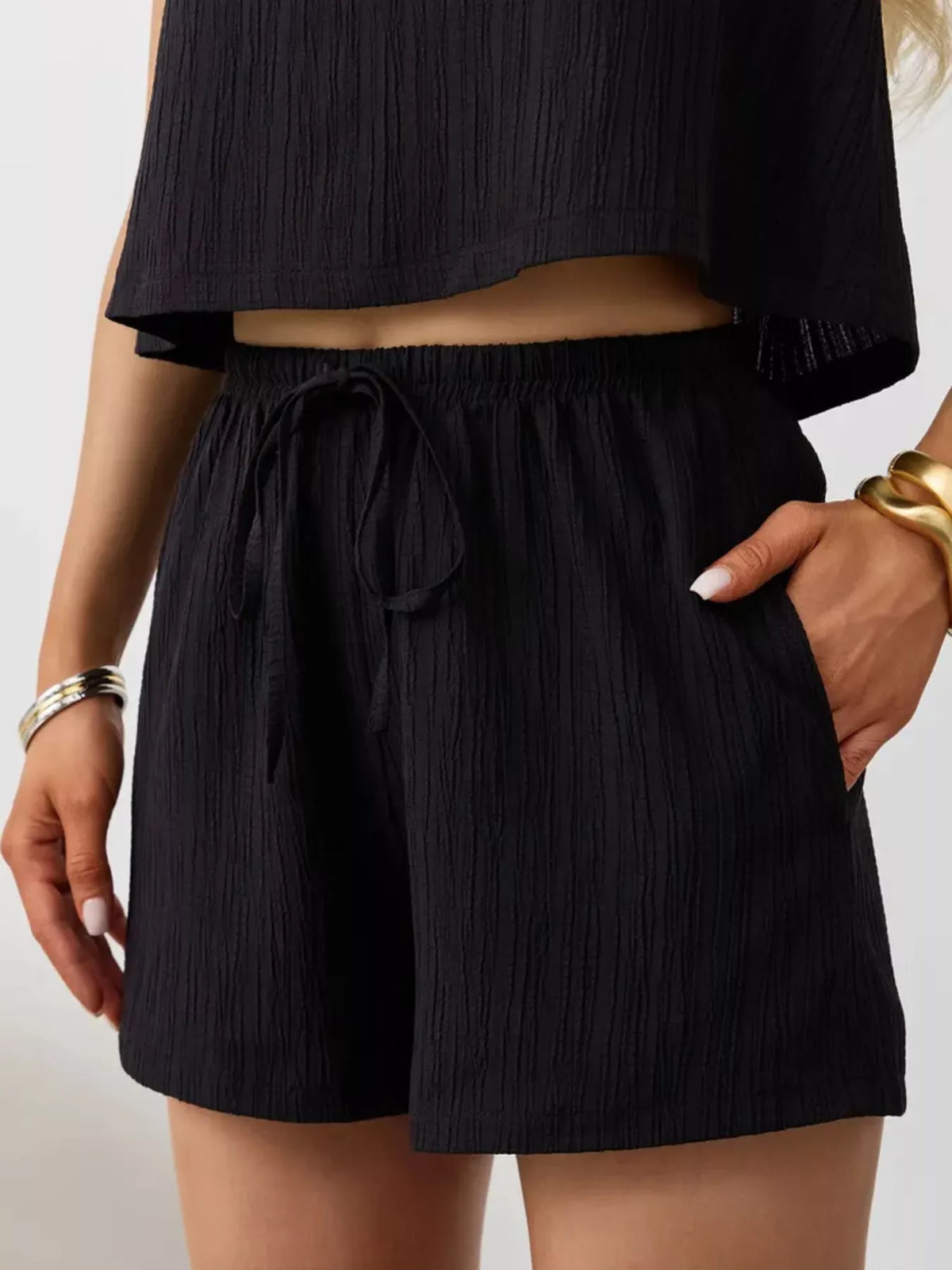 Textured tank set relaxed fit