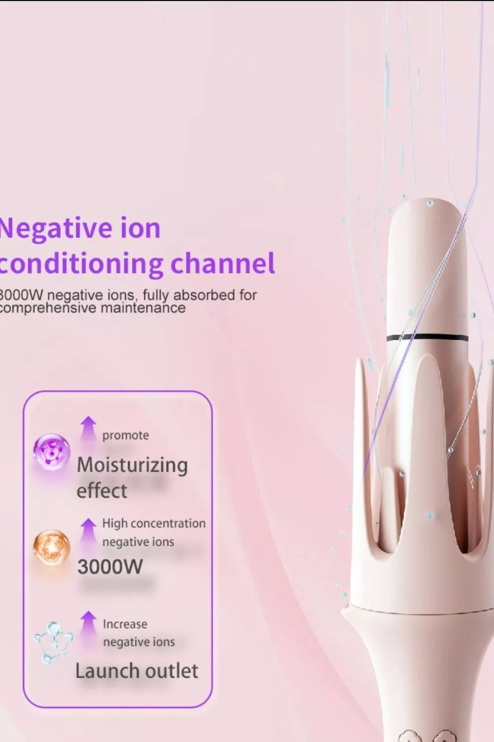 Automatic curling iron held in hand