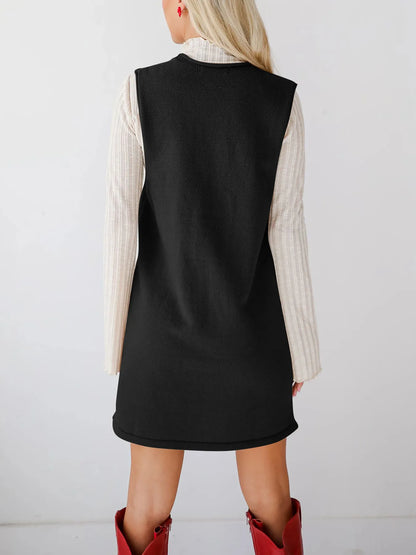 Sleeveless Knit Dress with Pockets - Fashorio
