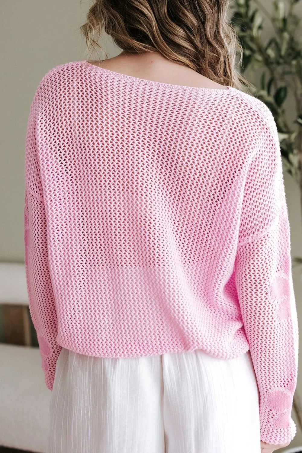 Openwork floral layering kimono side view
