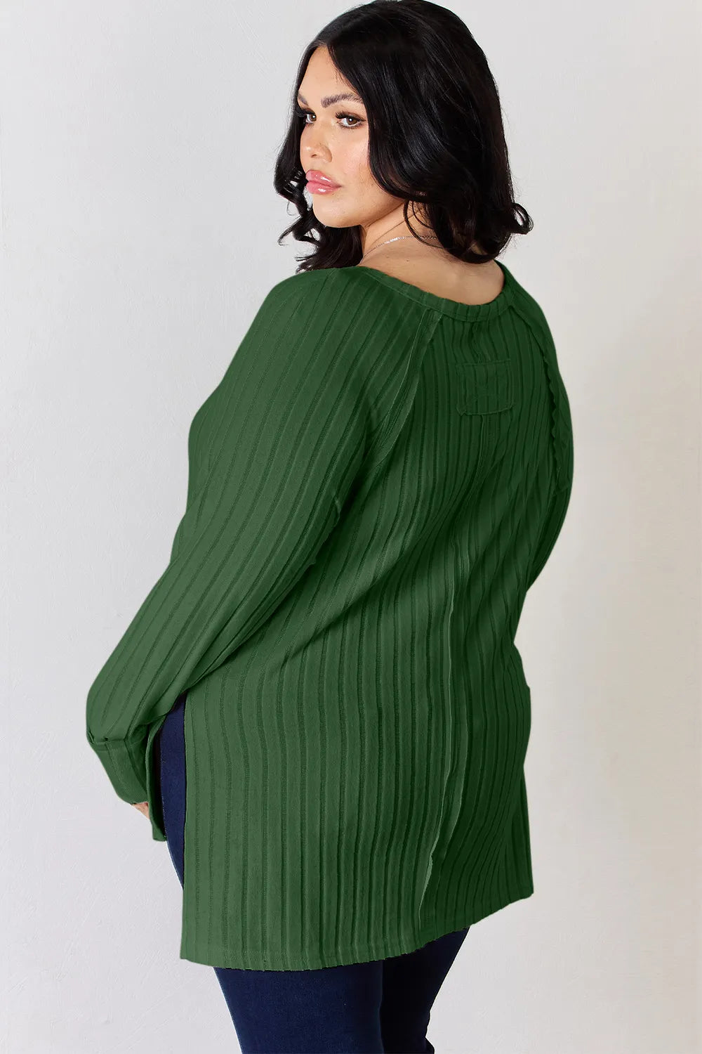 Ribbed tee back view