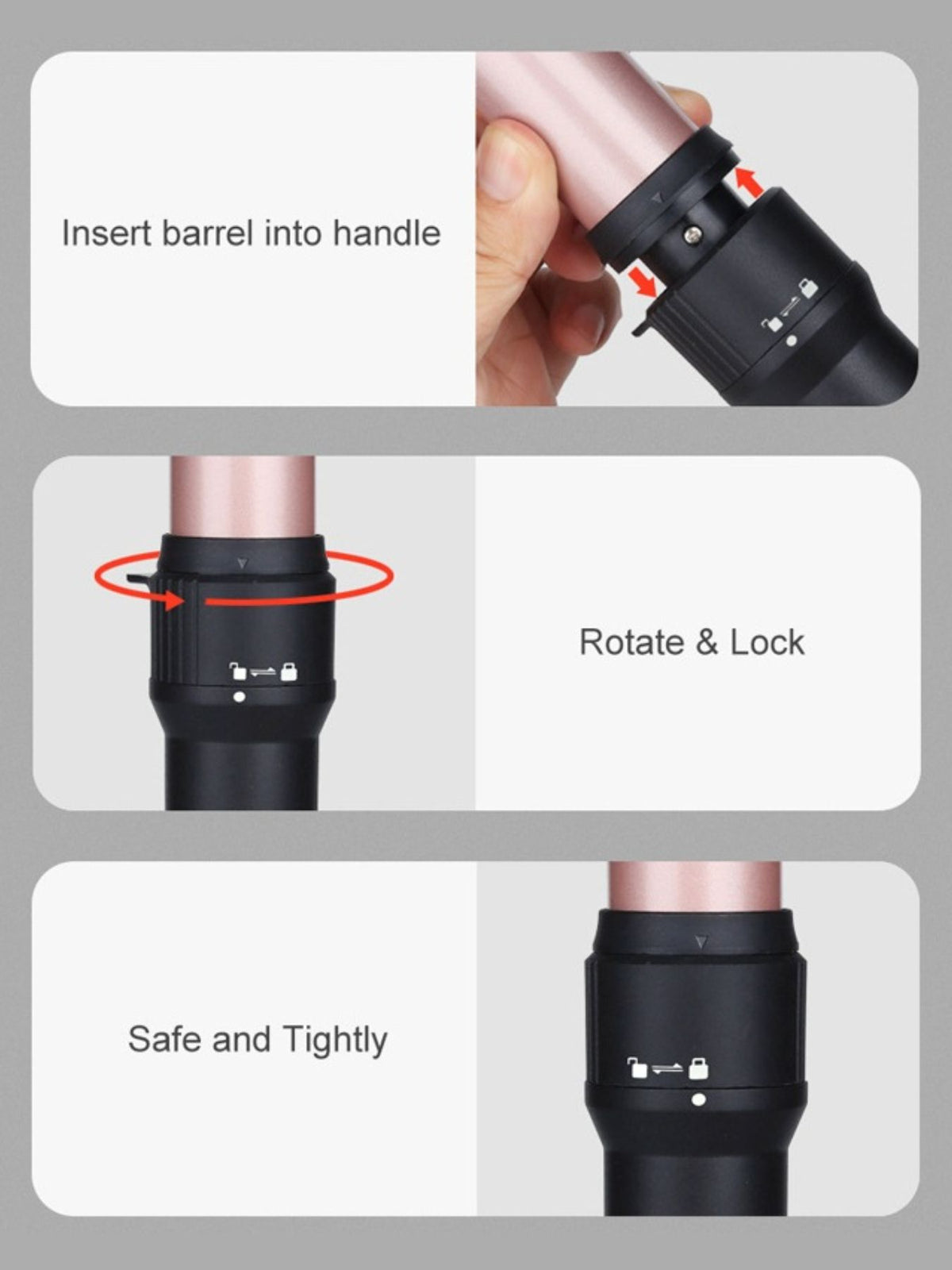 Curling iron handle and controls