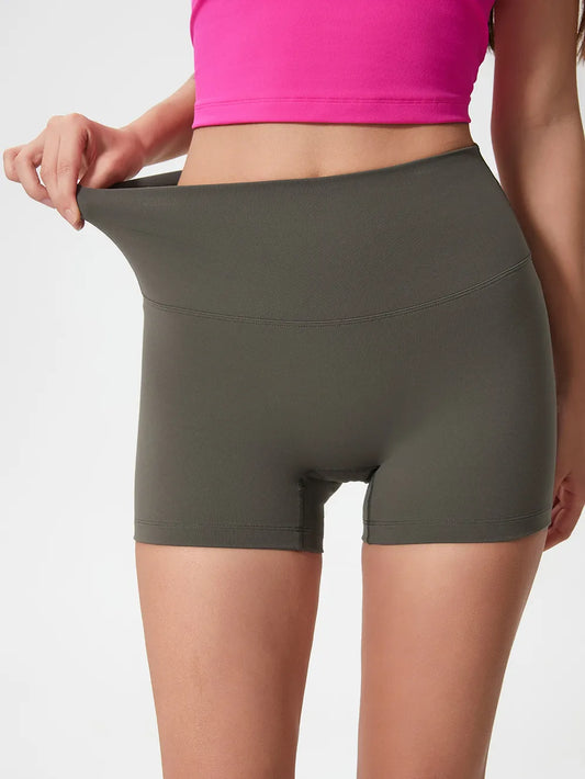 Millennia High Waist Active Shorts Deep Dark Green - Fashorio