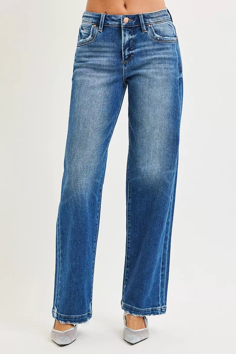 RISEN baggy denim jeans side seam pocket detail