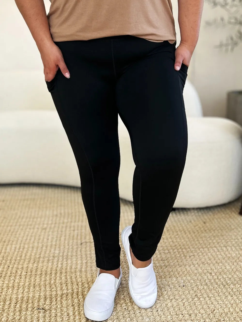 Athletic leggings standing pose