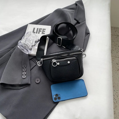 Texture PU Leather Crossbody Bag - Fashorio