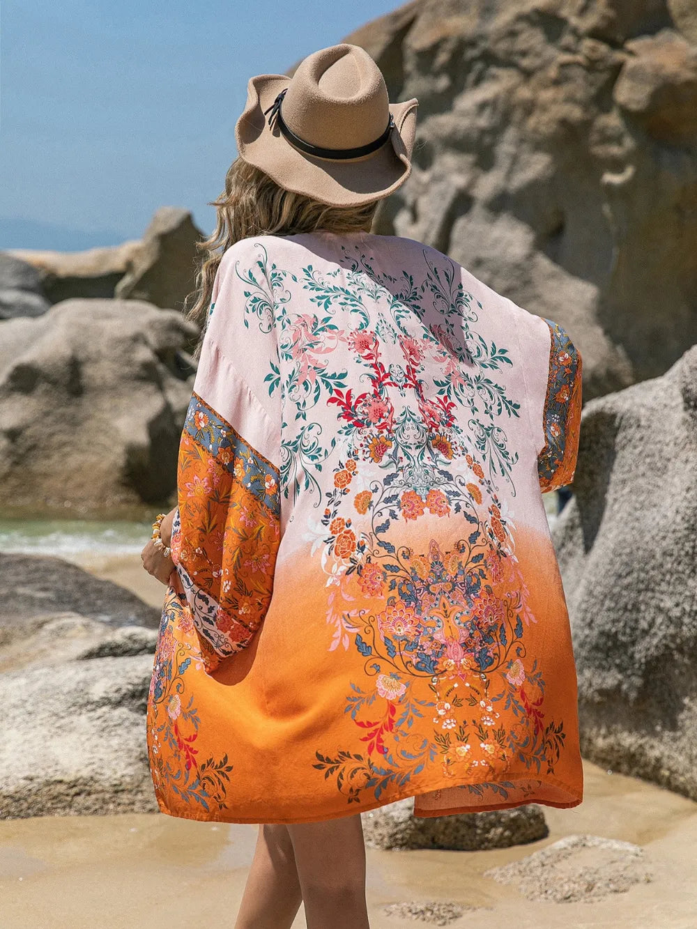 Printed cover up sleeve detail