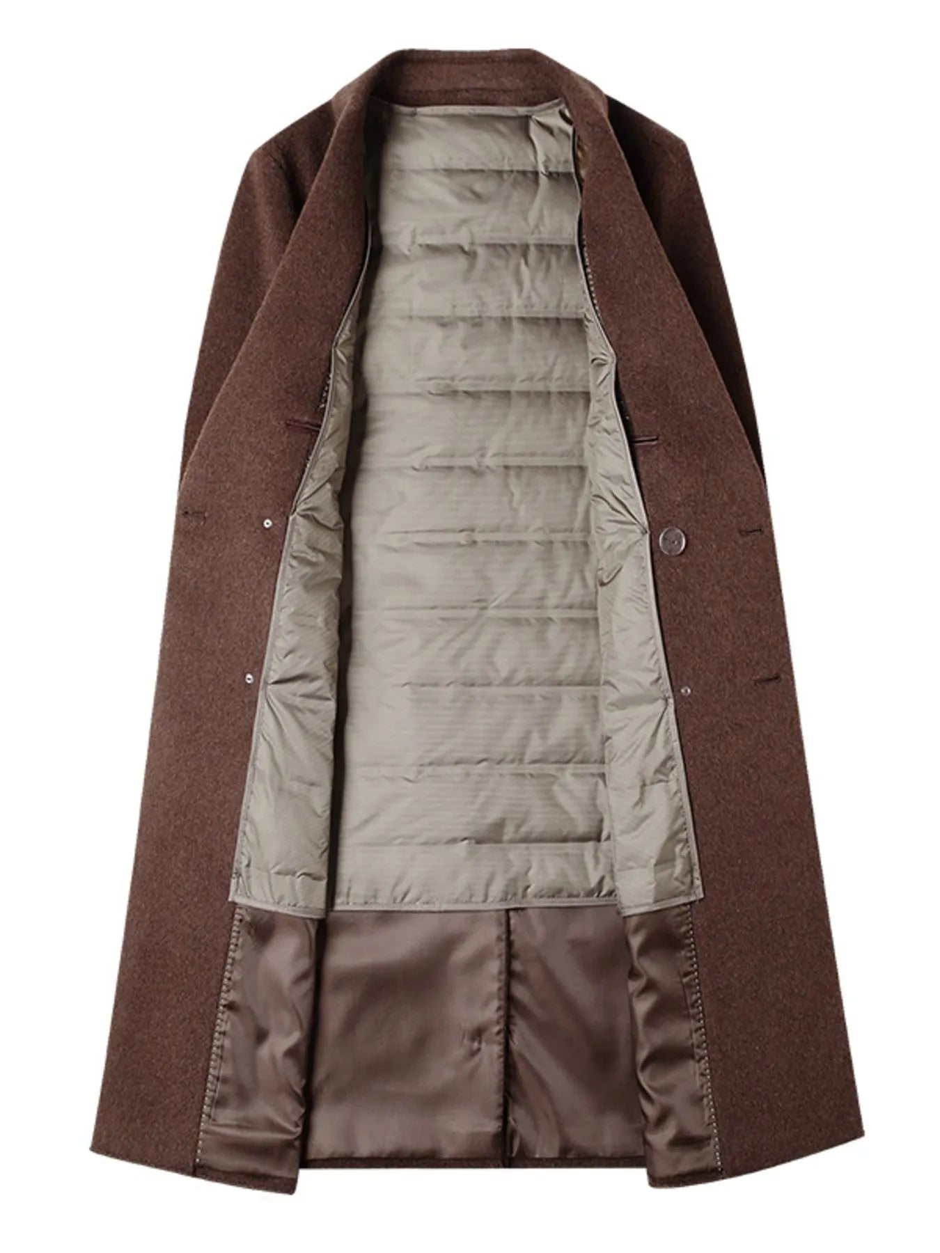 Men's Plus Size Double-Breasted Wool Overcoat - Fashorio
