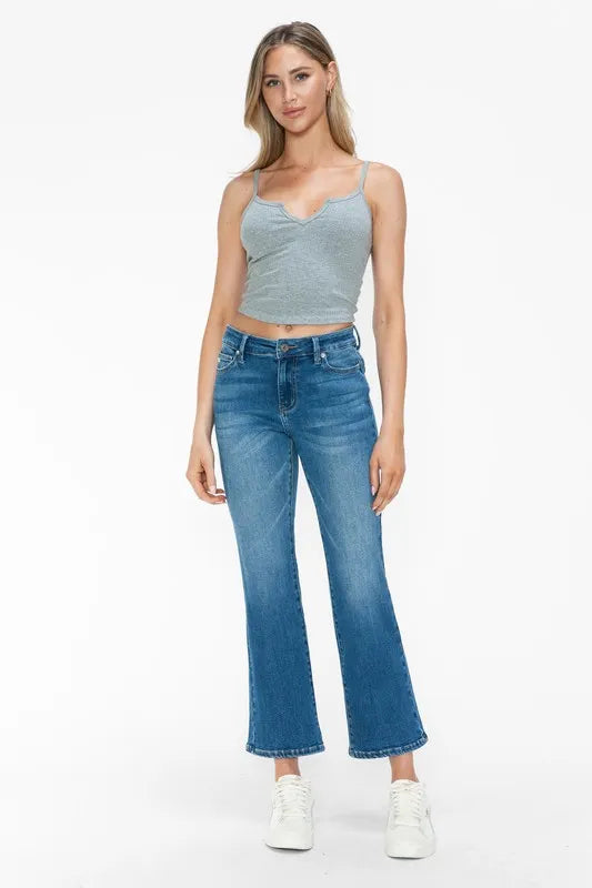 bytos Full Size Cat's Whiskers Mid Rise Ankle Jeans Medium - Fashorio