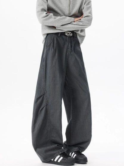 Men's Wide Leg Jeans Grey - Fashorio