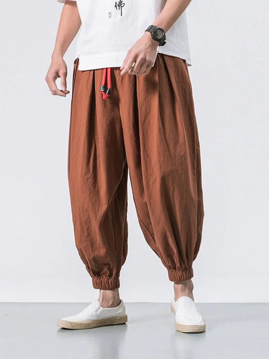Men's Plus Size Casual Drawstring Joggers Coffee - Fashorio