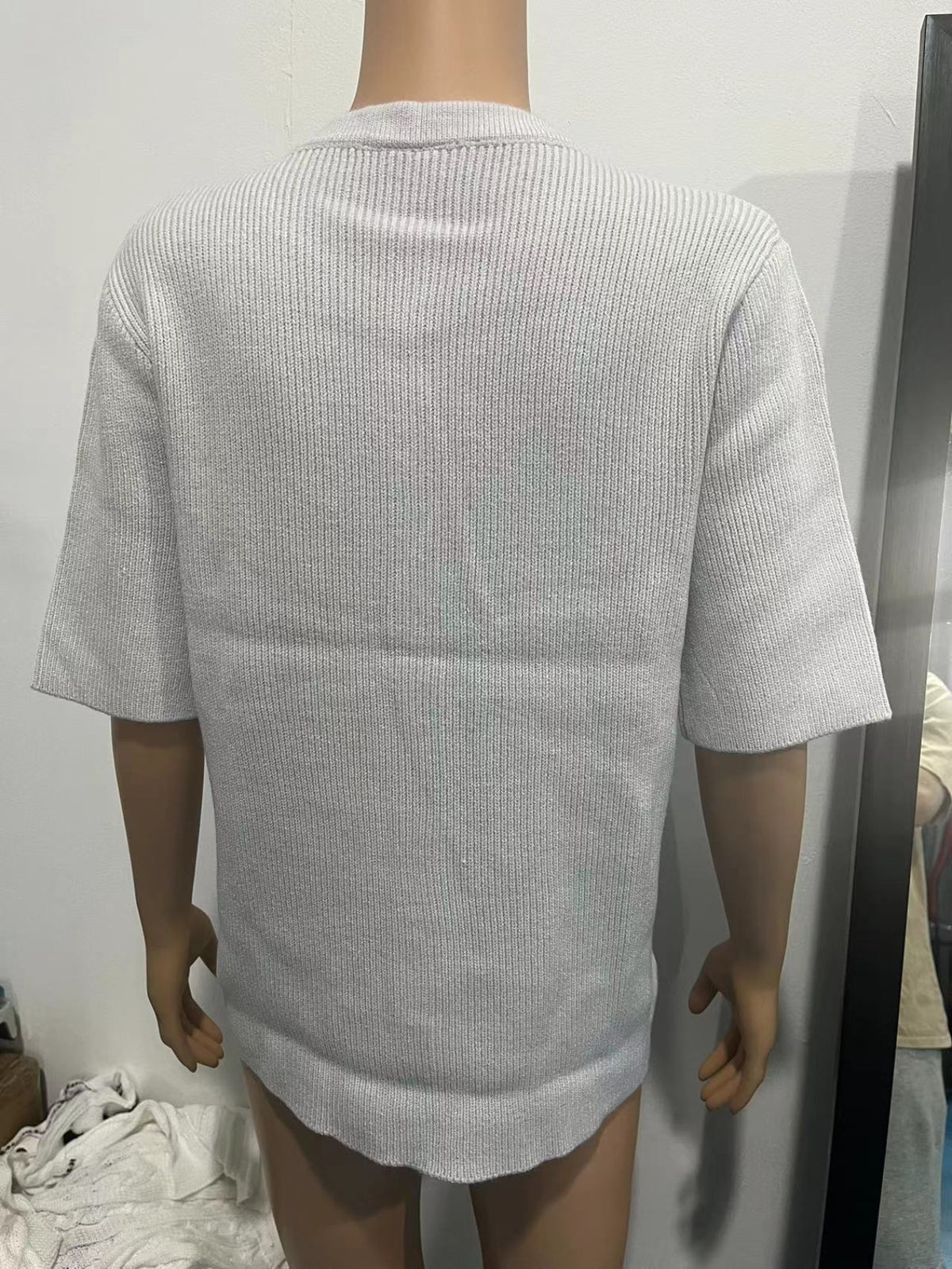 Short sleeve button down cardigan full outfit