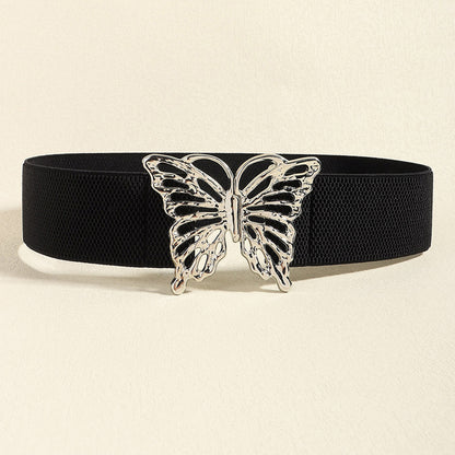 Butterfly Alloy Buckle Elastic Belt - Fashorio
