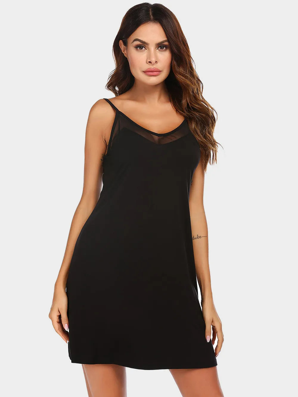 Scoop Neck Spaghetti Strap Lounge Dress - Fashorio