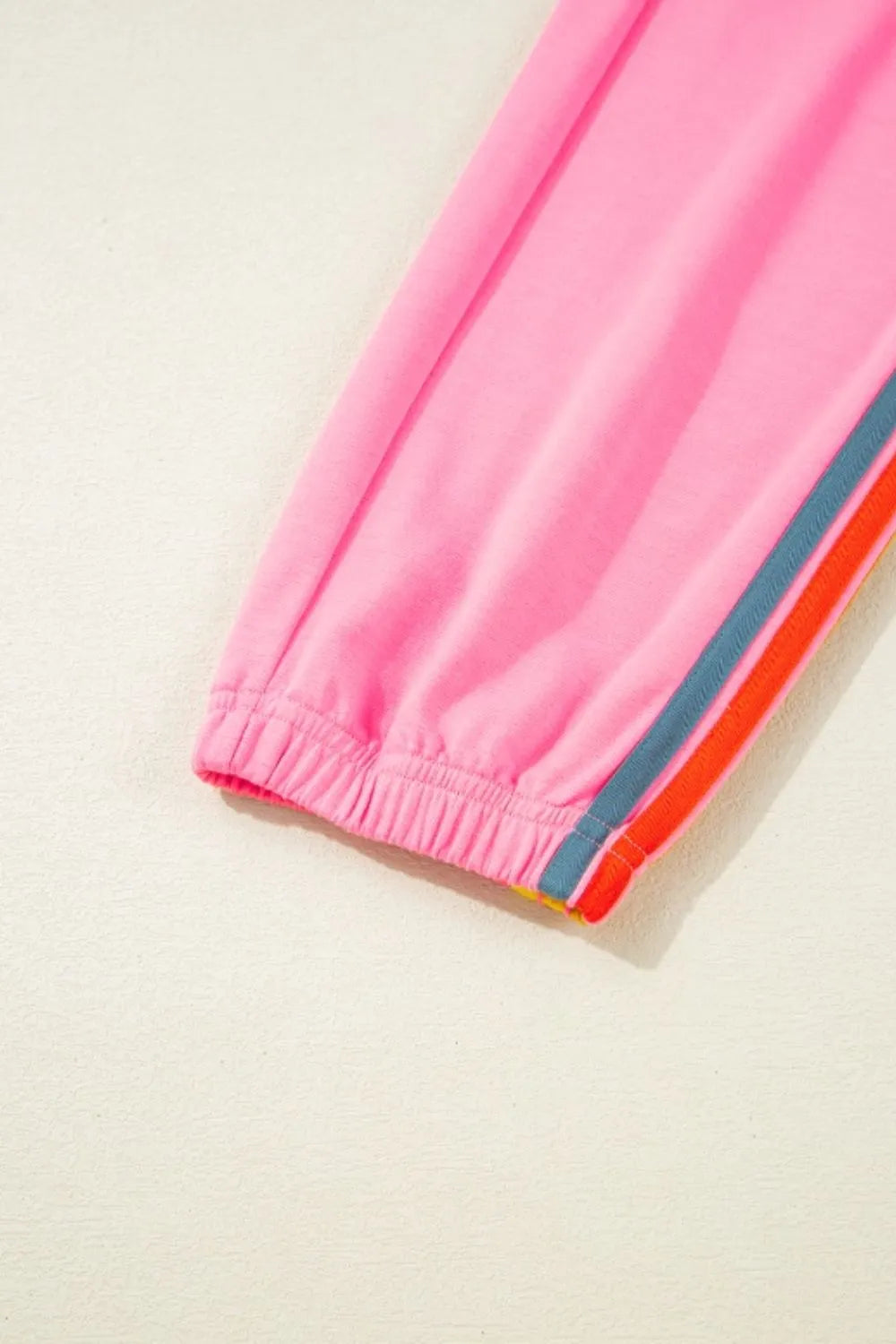 Contrast Striped Elastic Waist Active Pants - Fashorio