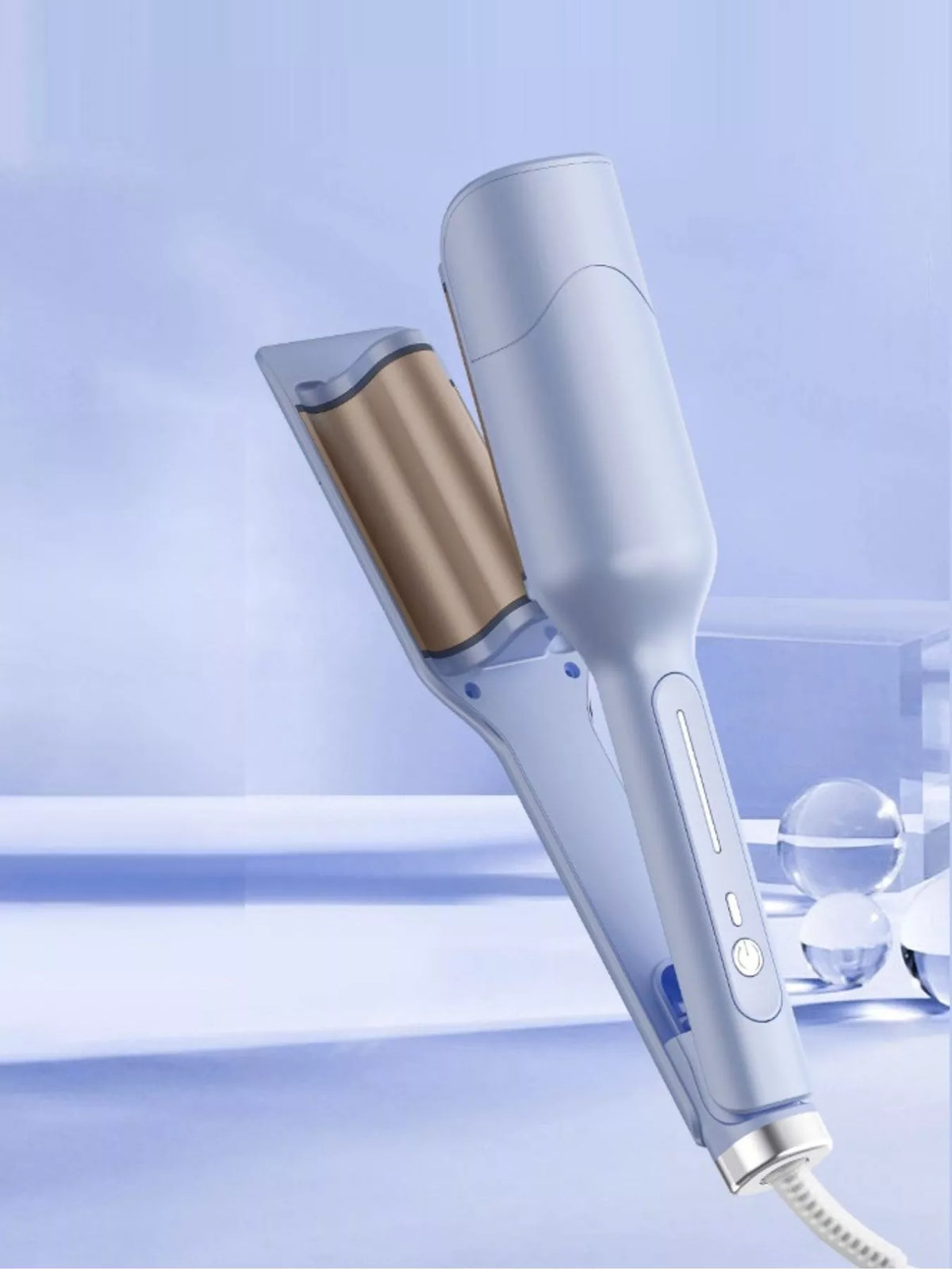 Portable curling iron side view