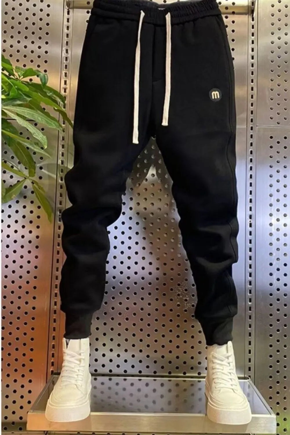 Men's Plus Size Casual Drawstring Joggers Black - Fashorio