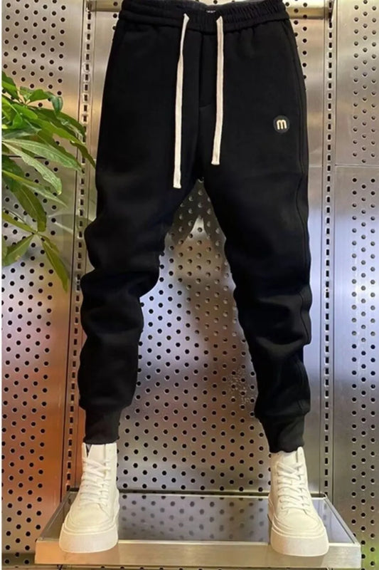 Men's Plus Size Casual Drawstring Joggers Black - Fashorio