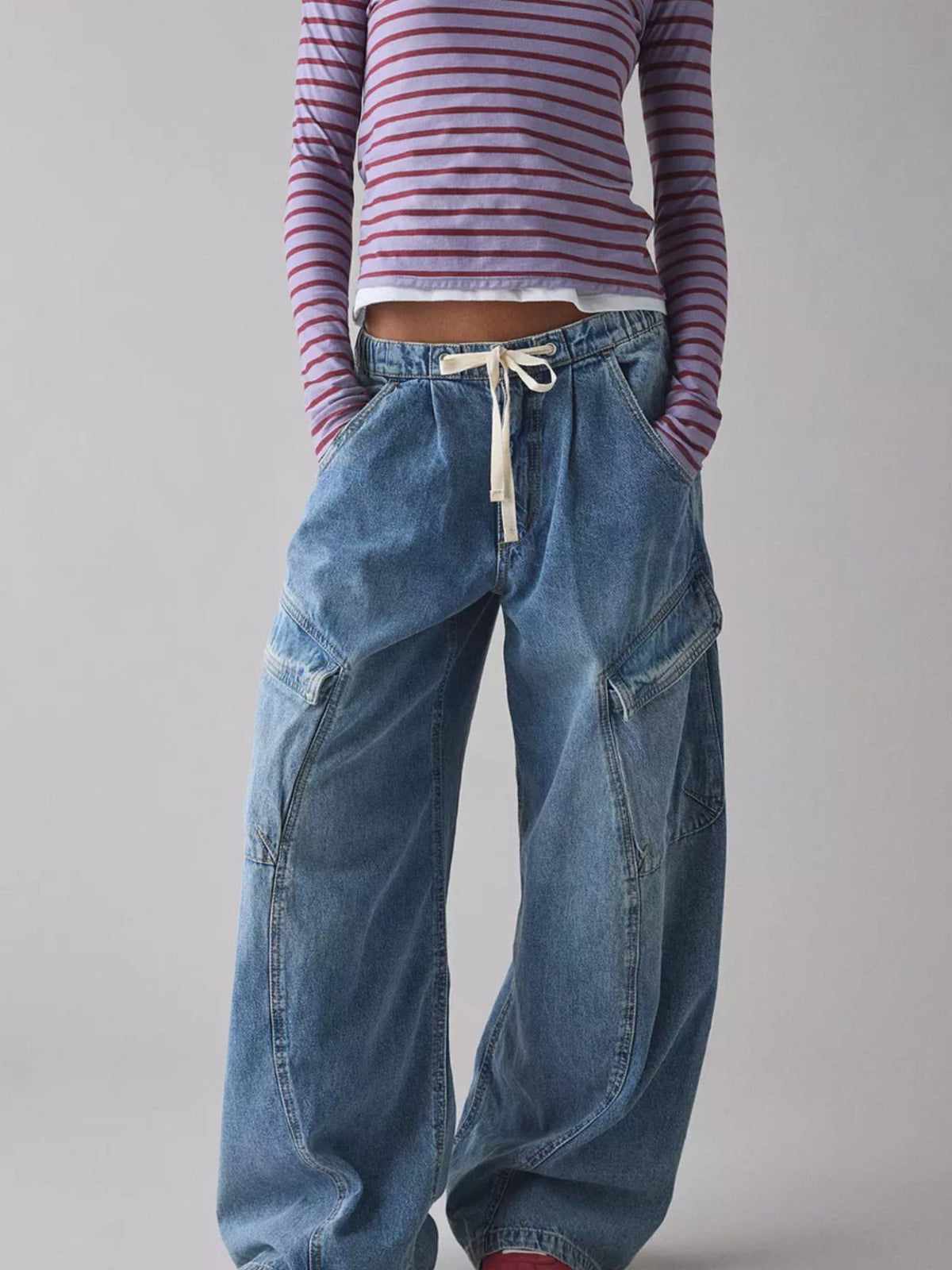 Side view of cargo jeans
