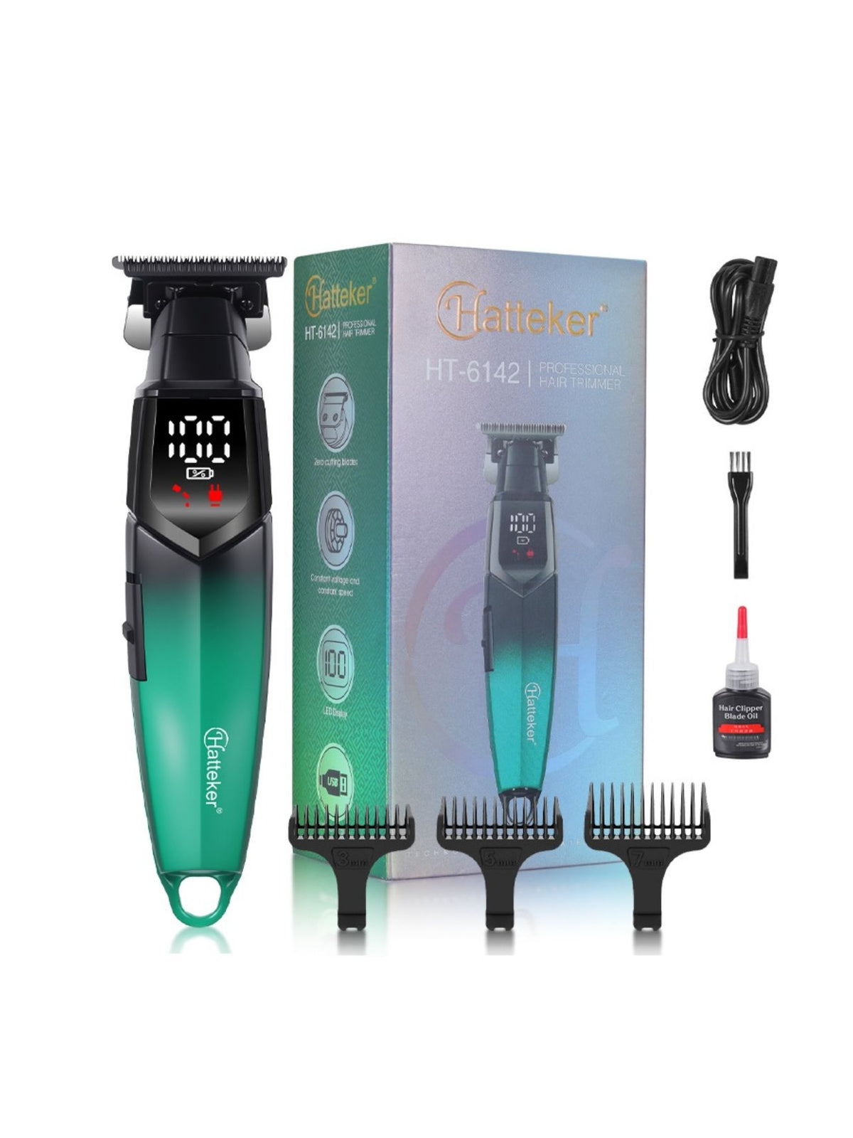 LED display hair clipper top view