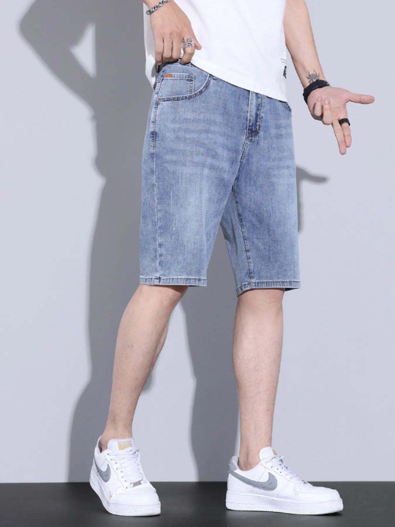 Men's Casual Pocketed Denim Shorts - Fashorio