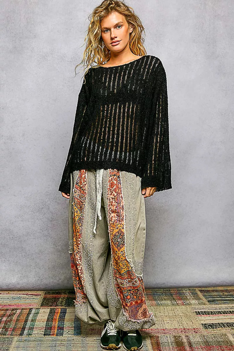Lightweight knit pullover back view