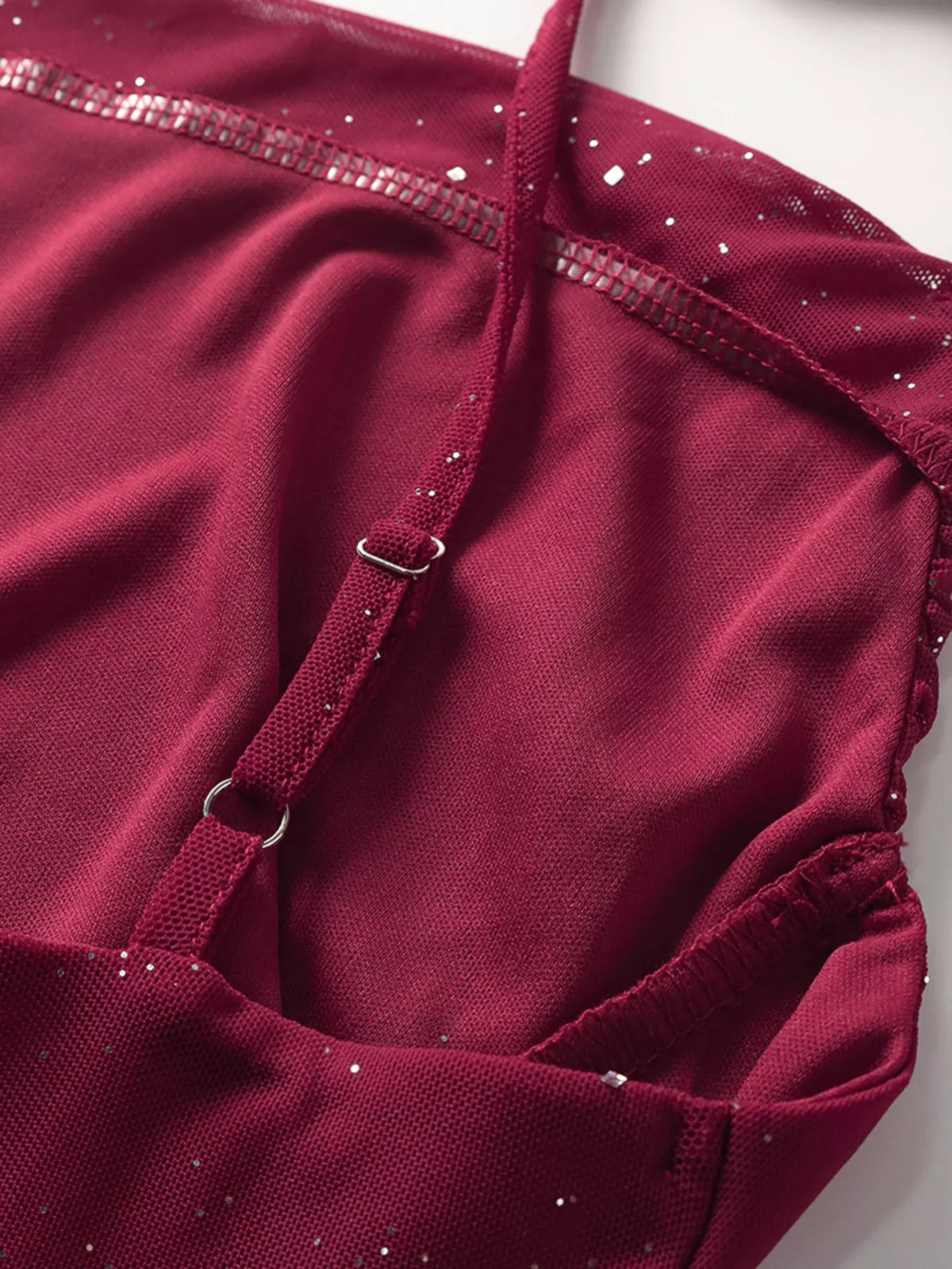 glitter slit maxi dress fabric detail