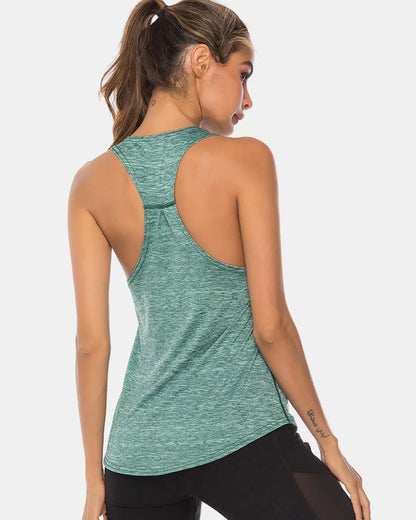 Full Size Scoop Neck Wide Strap Active Tank - Fashorio