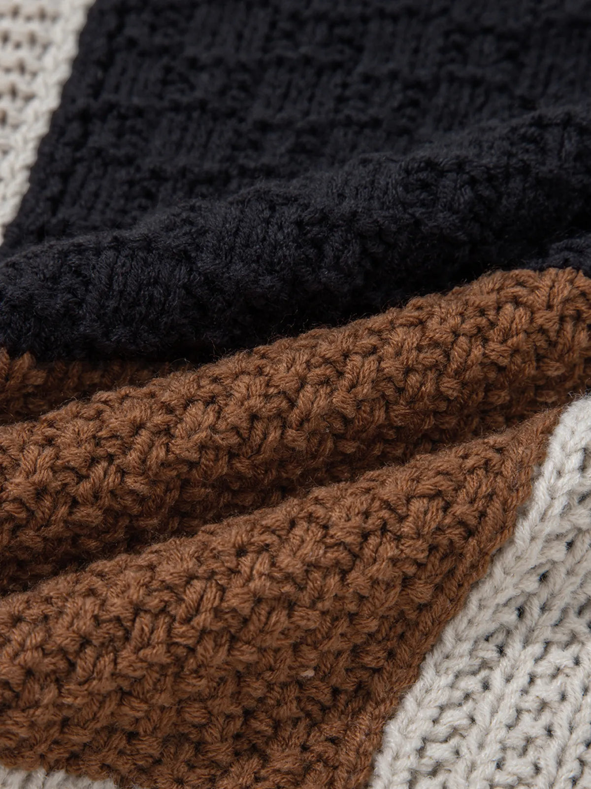 color block sweater close view