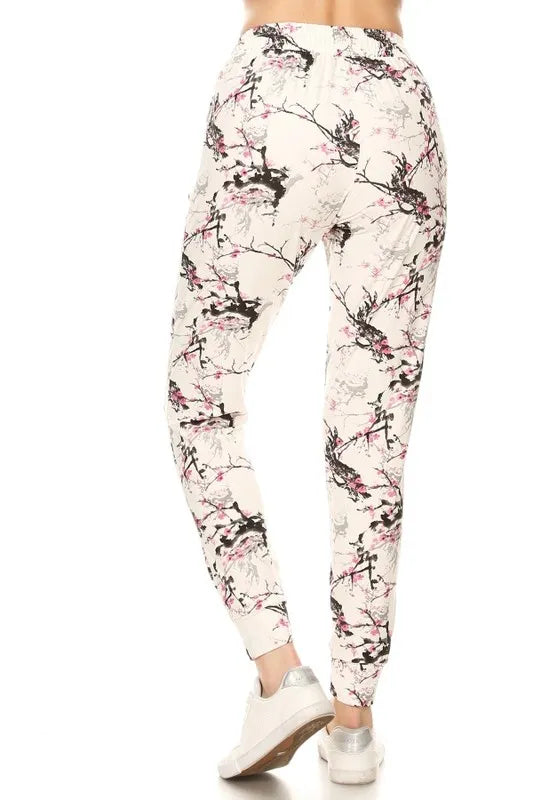 Leggings Depot Full Size Buttery Soft Printed Joggers with Drawstring Plus Size - Fashorio