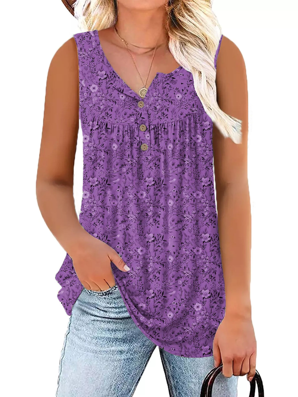 Floral tank top back view