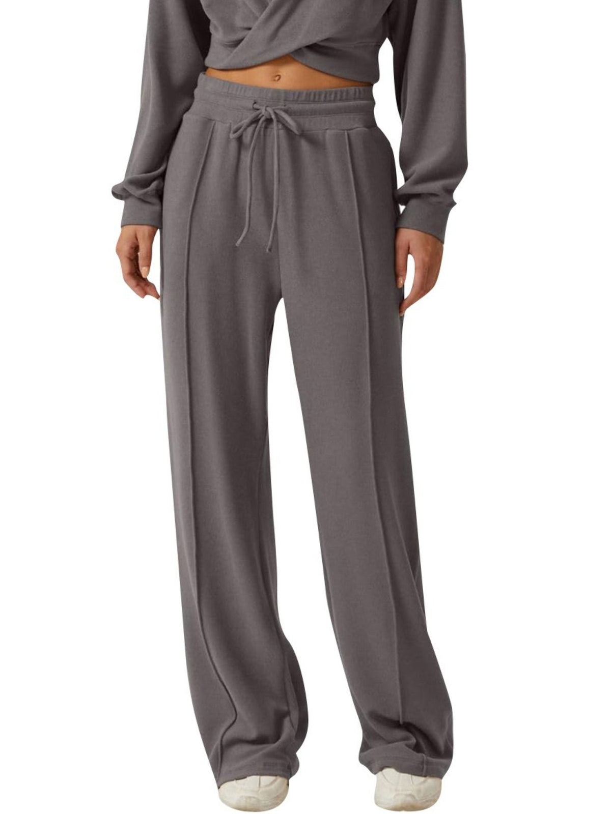 Twist Front Long Sleeve Top and Pants Set, view 6