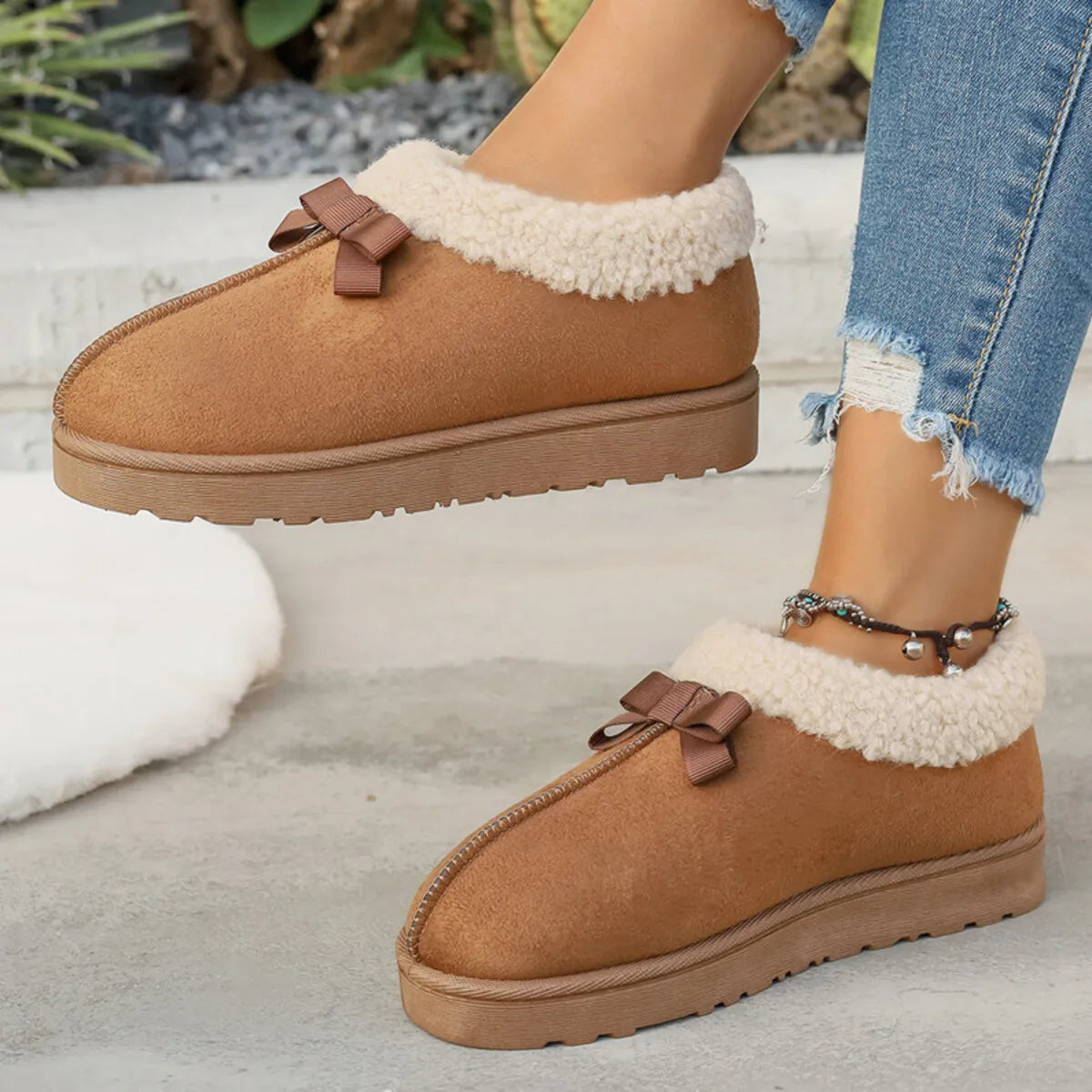 Cozy Winter Ankle Boots with Fleece Lining - Fashorio