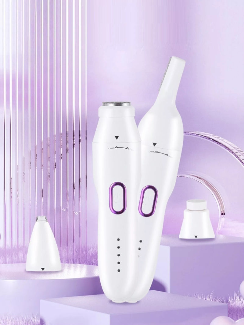 White 5 in 1 hair trimmer grooming kit front view