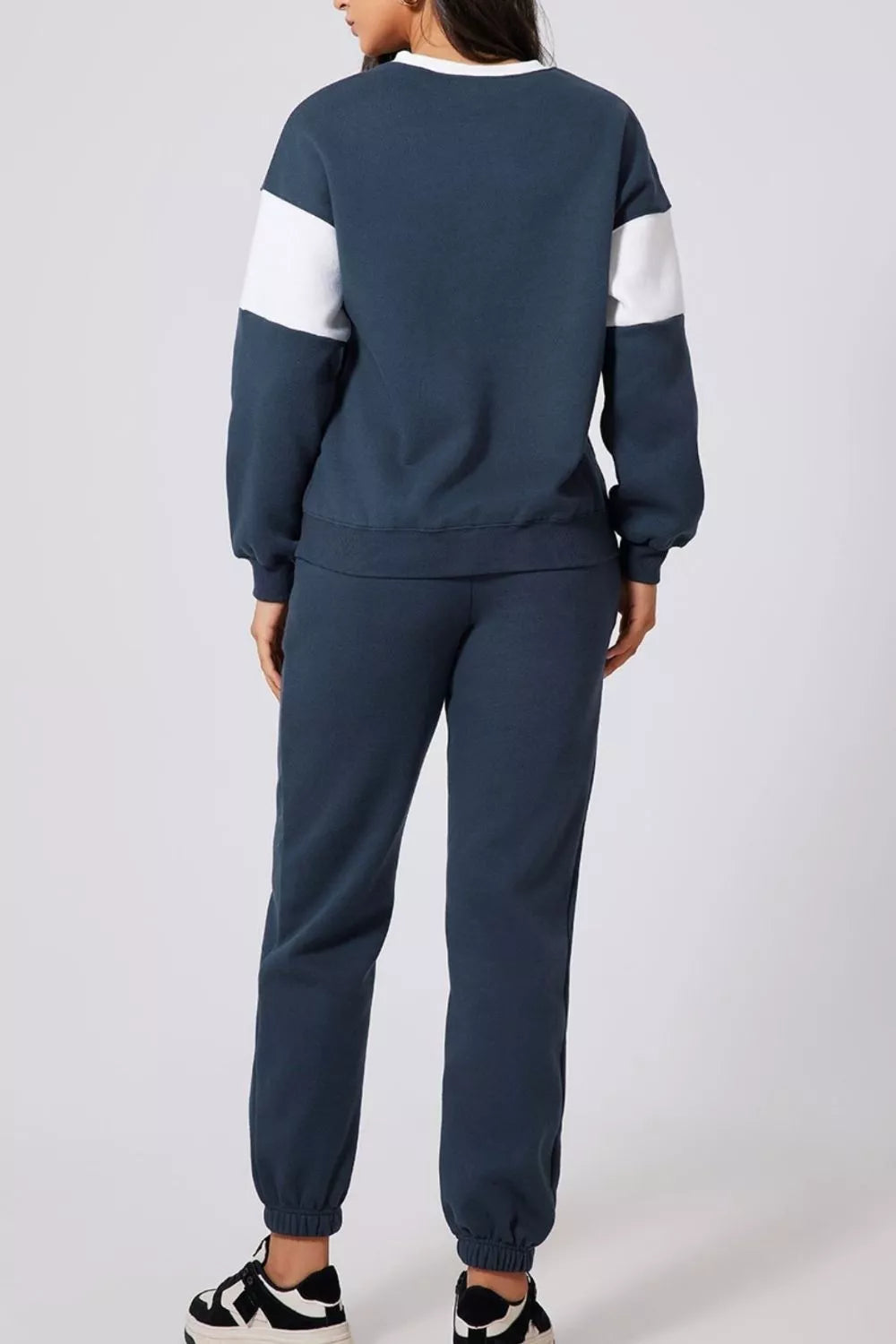Drop Shoulder Loose Sweatshirt and Joggers Active Set view 9