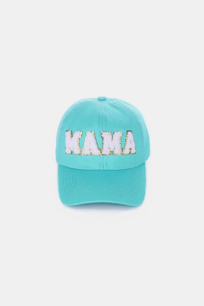 MAMA Chenille Patch Baseball Cap Mint One Size - Fashorio
