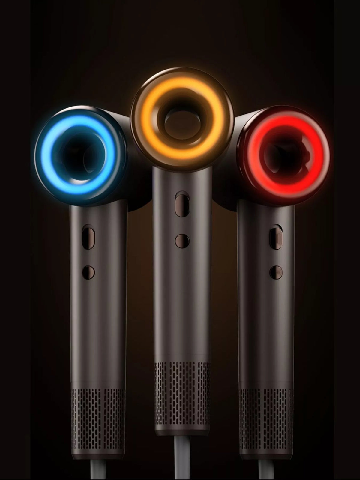 Hair dryer in use styling hair