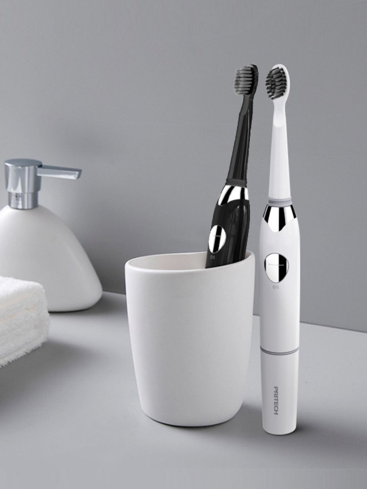 Long battery life electric toothbrush front view