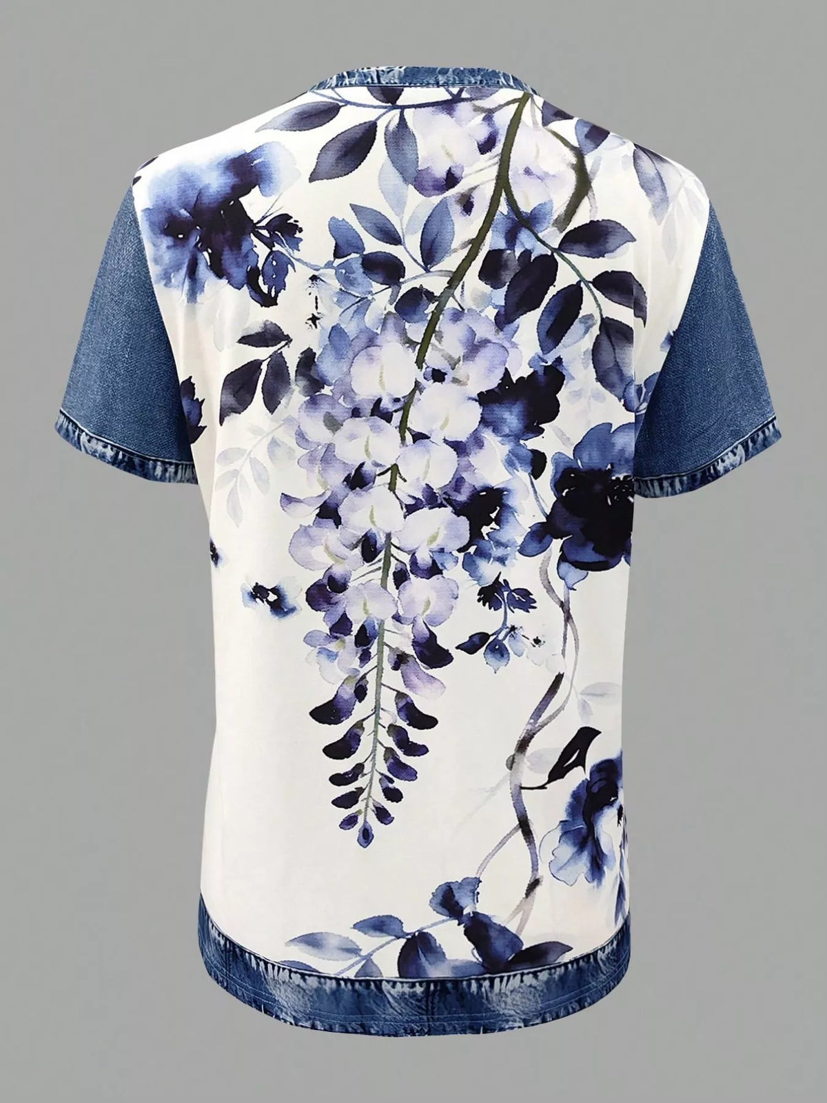 Patchwork print blouse alternate colorway front view