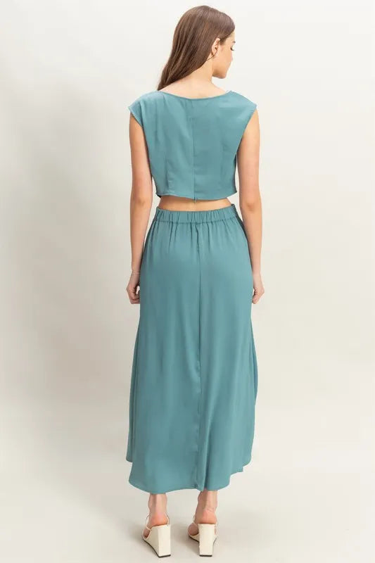 HYFVE Sleeveless Top and Maxi Skirt Set - Fashorio