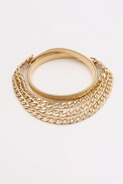 Metal Triple-Layered Chain Belt - Fashorio