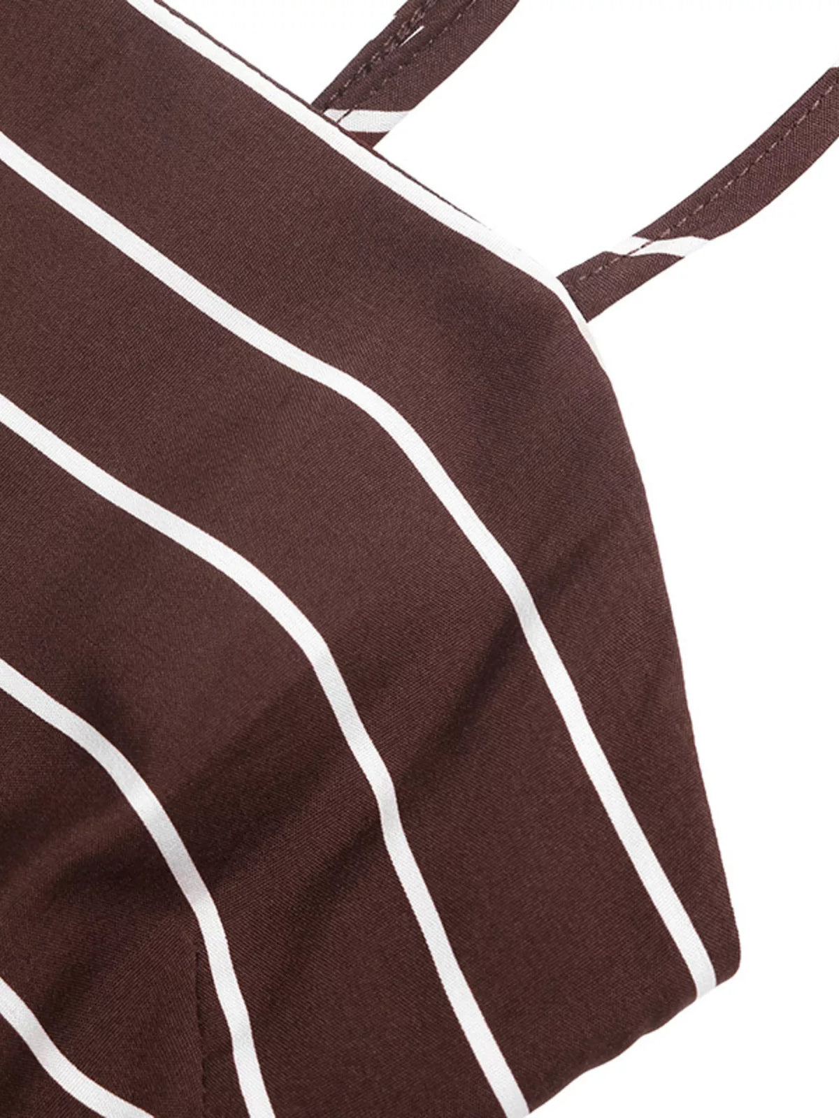 Striped maxi dress strap and shoulder detail
