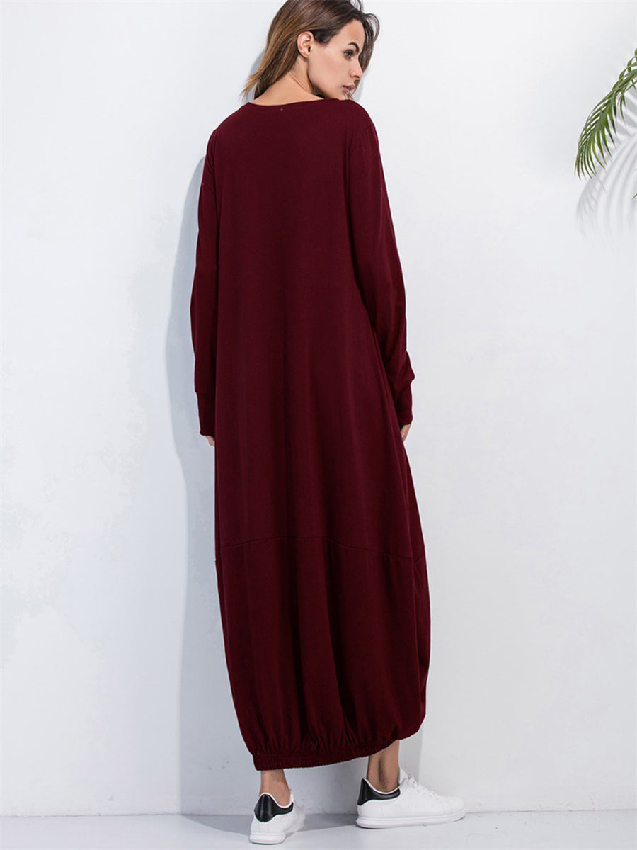 Sweatshirt maxi dress hem detail